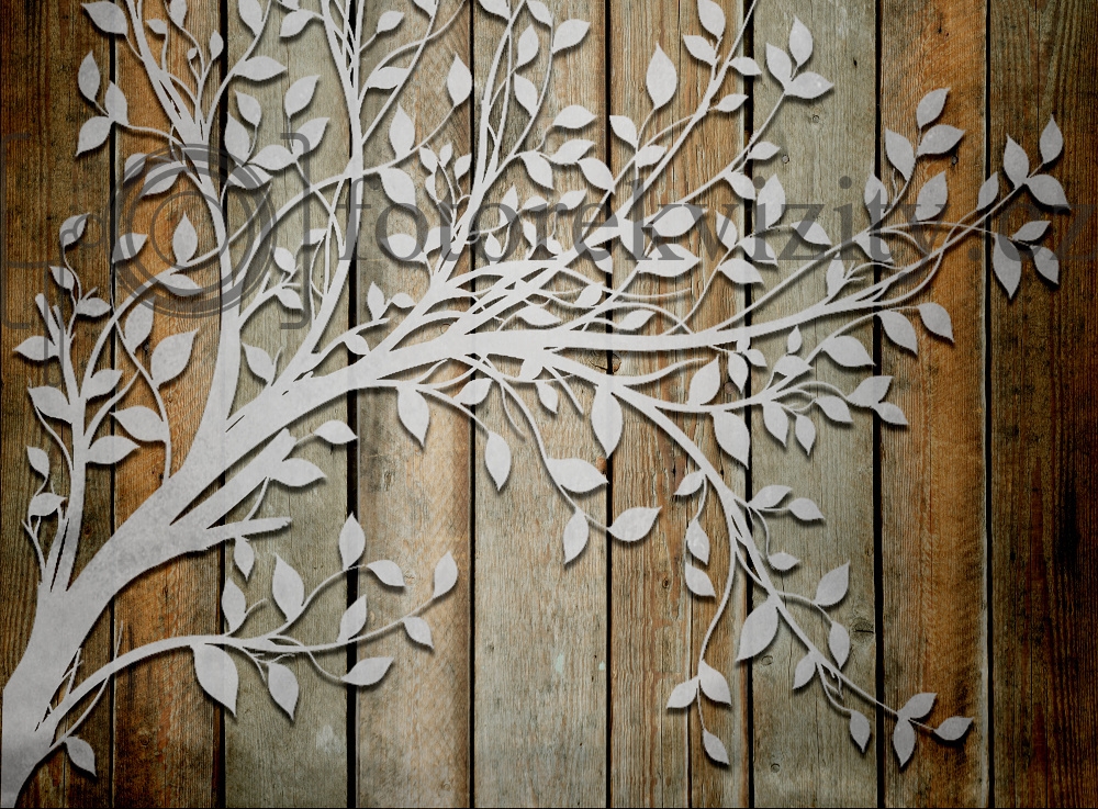 Vinylové fotopozadí - dřevěná prkna s texturou a stromem