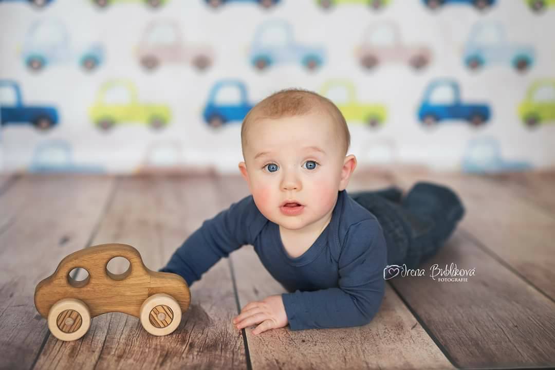 Vinylové fotopozadí - barevné autíčka, textura