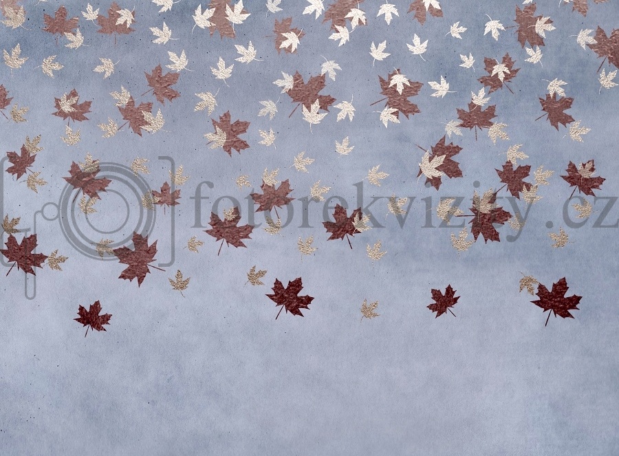 Vinylové fotopozadí - podzim, padající listí, textura
