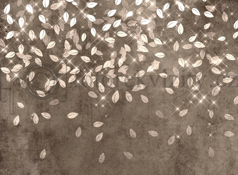 Vinylové fotopozadí - podzim, padající listí, textura