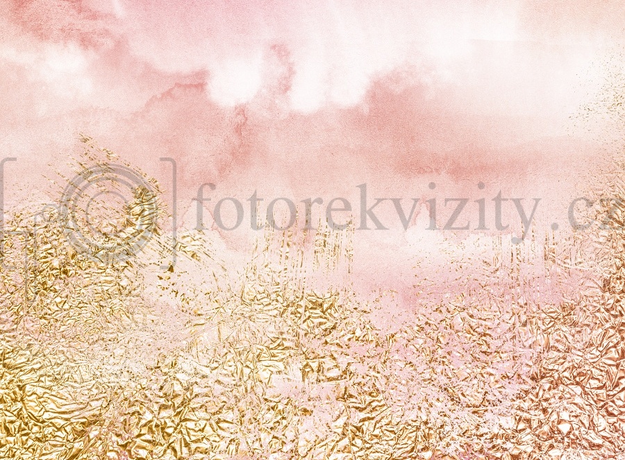 Vinylové fotopozadí - jemné, růžové, zlaté, akvarel