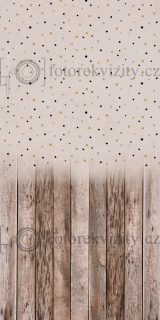Spojené fotopozadí + fotopodlaha - dřevěná podlaha, pozadí s texturou a hvězdami