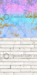 Spojené fotopozadí + fotopodlaha - dřevěná podlaha, barevné pozadí s texturou