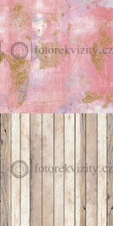 Spojené fotopozadí + fotopodlaha - dřevěná podlaha, barevné pozadí s texturou