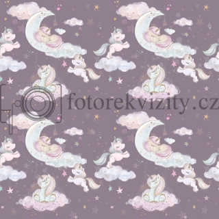 Vinylové fotopozadí - Romantické, jednorožec, hvězdy