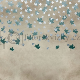 Vinylové fotopozadí - podzim, padající listí, textura