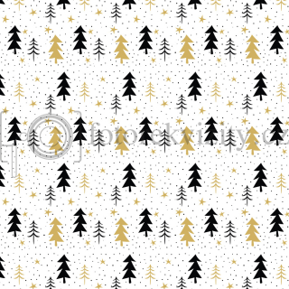 Vinylové fotopozadí - stromy, hvězdy, zlaté