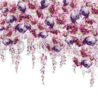 Vinylové fotopozadí - růžové květy, vistárie