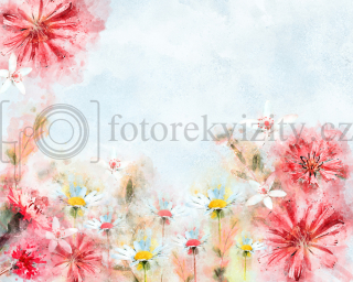 Vinylové fotopozadí - květy, kopretiny