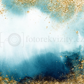 Vinylové fotopozadí - jemné, akvarel, zlatá, moře