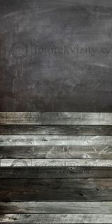 Spojené fotopozadí + fotopodlaha - tabule, dřevěná podlaha