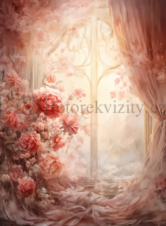 Vinylové fotopozadí - fantazie, okno, růže