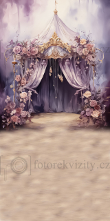 Spojené fotopozadí - boho stan s růžemi