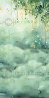 Spojené fotopozadí - zelené korálky a listy