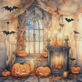 Vinylové fotopozadí - dýně, halloween