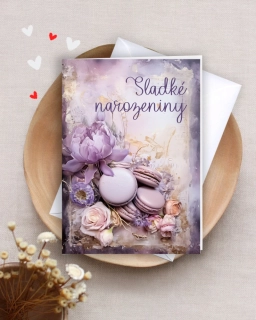 Sladké narozeniny - přání s obálkou
