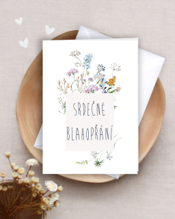 Srdečné blahopřání - přání