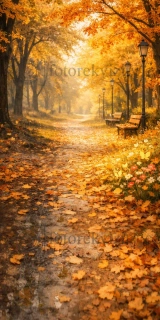 Spojené fotopozadí - podzimní, park